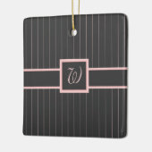 Zwart met roze pinstripes Ornament (Links)