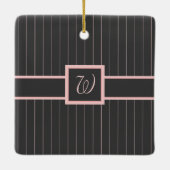 Zwart met roze pinstripes Ornament (Achterkant)