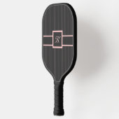 Zwart met roze pinstripes pickleball paddle (Links)