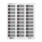 Zwart met Roze Pinstripes Return Address Label (Full Sheet)