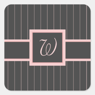 Zwart met roze pinstripes Sticker