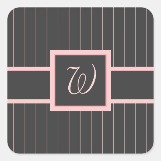 Zwart met roze pinstripes Sticker (Voorkant)
