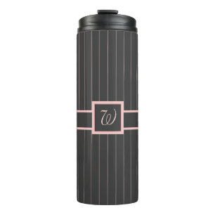 Zwart met roze pinstripes Thermische Tumbler Thermosbeker