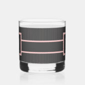Zwart met roze pinstripes whisky glas (Links)