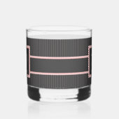 Zwart met roze pinstripes whisky glas (Rechts)