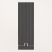 Zwart met Roze Pinstripes Yoga Mat (Voorkant)