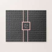 Zwart met roze stekelroos Puzzle Legpuzzel (Horizontaal)