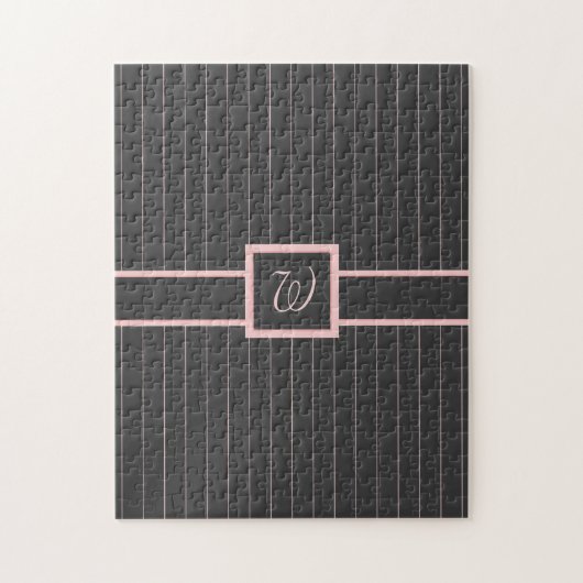 Zwart met roze stekelroos Puzzle Legpuzzel (Verticaal)
