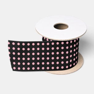 zwart met roze stippen satijnen lint