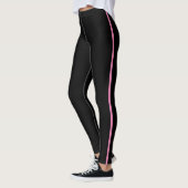 Zwart met roze streep-Leggings Leggings (Links)