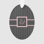 Zwart met roze strepen Acryl ornament (achterkant)