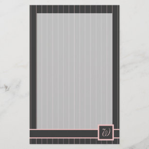 Zwart met roze strepen briefpapier