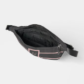 Zwart met roze strepen heuptasje (Open)
