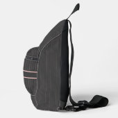 Zwart met roze strepen sling bag (Rechts)