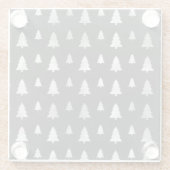 ZWART MET SILVER HOLIDAY CHRISTMAS TREES GLAZEN ONDERZETTER (Achterkant)