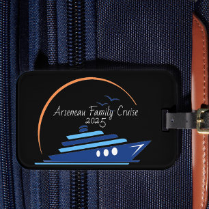 Zwart met Sinaasappel/Blauw FAMILIE CRUISE Bagagelabel