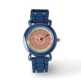 Zwart, met Sinaasappel Horloge