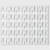 Zwart met speciale bomen op elke kleur-id877 cadeaupapier (Vlak)