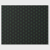 Zwart met Swirled Evergreens Cadeaupapier (Vlak)