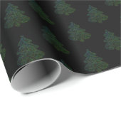 Zwart met Swirled Evergreens Cadeaupapier (Rol Hoek)