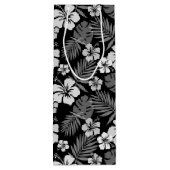 ZWART MET TROPISCHE WITTE HIBISCUS-STROMEN WIJN CADEAUTAS (Achterkant)