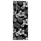 ZWART MET TROPISCHE WITTE HIBISCUS-STROMEN WIJN CADEAUTAS (Voorkant)