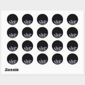 Zwart met  Tulip Flowers Stickers (Vel)