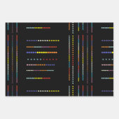 Zwart met veelkleurige patronen inpakpapier vel (Voorkant 3)