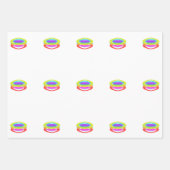 Zwart met veelkleurige patronen inpakpapier vel (Voorkant 2)