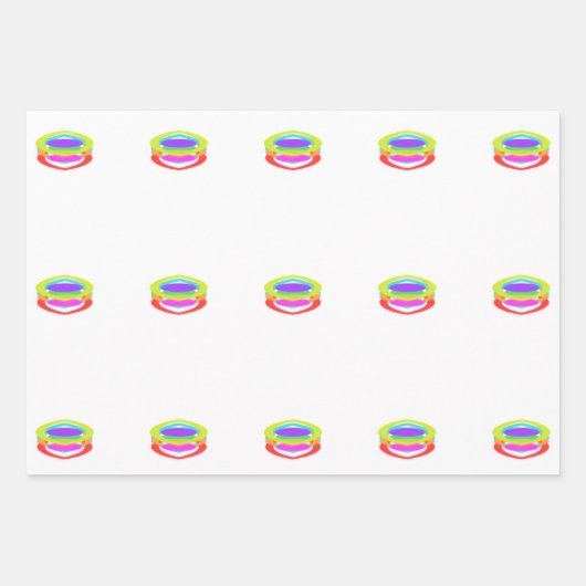 Zwart met veelkleurige patronen inpakpapier vel (Voorkant 2)