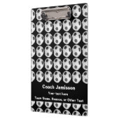 Zwart met Voetbal Patroon voor Coach, Naam, Klembord (Links)