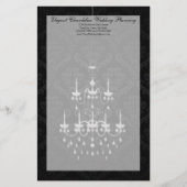 Zwart met White Chandelier Silhouette Briefpapier (Voorkant)