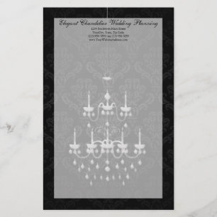 Zwart met White Chandelier Silhouette Briefpapier