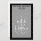 Zwart met White Chandelier Silhouette Briefpapier (Voorkant / Achterkant)