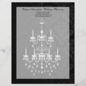 Zwart met White Chandelier Silhouette Custom Briefhoofd (Voorkant)