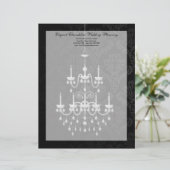 Zwart met White Chandelier Silhouette Custom Briefhoofd (Staand voorkant)