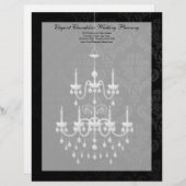 Zwart met White Chandelier Silhouette Custom Briefhoofd (Voorkant / Achterkant)