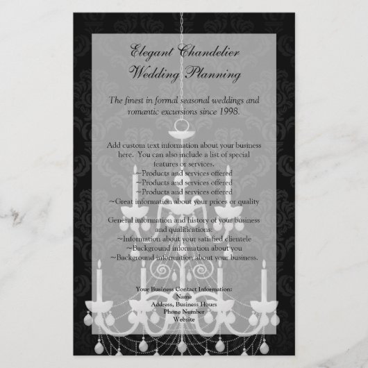 Zwart met White Chandelier Silhouette Flyer (Voorkant)