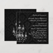 Zwart met White Chandelier Silhouette Kaart (Voorkant / Achterkant)