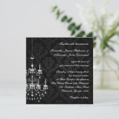 Zwart met White Chandelier Silhouette Kaart (Staand voorkant)