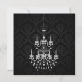 Zwart met White Chandelier Silhouette Kaart (Achterkant)