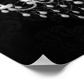 Zwart met White Chandelier Silhouette Poster (Hoek)
