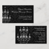 Zwart met White Chandelier Silhouette Visitekaartje (Voorkant / Achterkant)