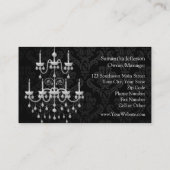 Zwart met White Chandelier Silhouette Visitekaartje (Achterkant)