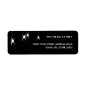 Zwart met White Four Spiders voor Halloween Etiket (Voorkant)