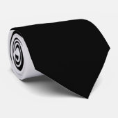 Zwart met White Knot Contrast Stropdas (Opgerold)