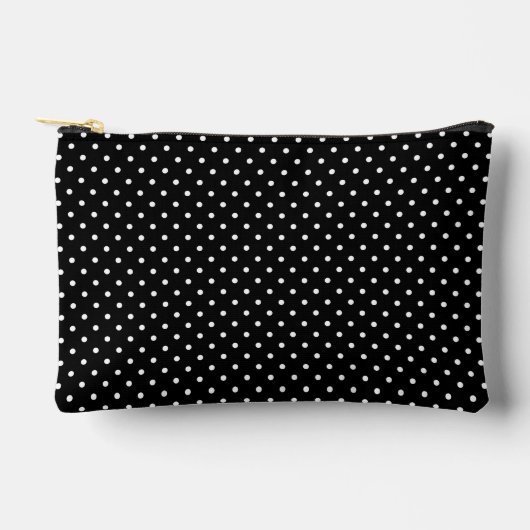Zwart met White Polka Dots Pattern Etui (Voorkant)