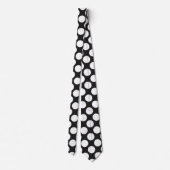 Zwart met White Polka Dots Retro Stropdas (Achterkant)