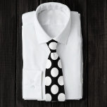 Zwart met White Polka Dots Retro Stropdas<br><div class="desc">Dit is een mooi aangepast stropdas dat elke outfit uitkomt.</div>