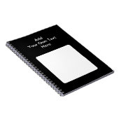 Zwart met wit gebied en aangepaste tekst. notitieboek (Rechterzijde)